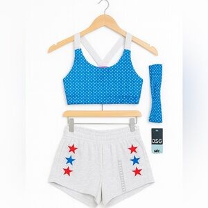 DSG NWT girl’s size large (14) 3-piece patriotic outfit. See specifics below.
